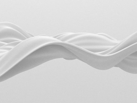 White abstract liquid wavy background. 3d render illustrationの写真素材