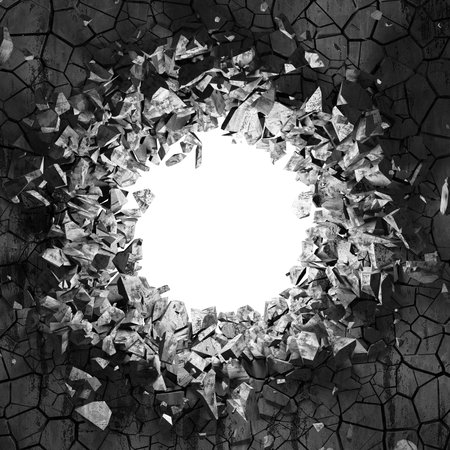 Dark Concrete Wall Architecture. Empty Room. 3d render illustrationの写真素材