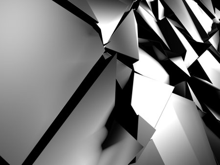 Chrome Metallic Glossy Futuristic Background. 3d renderの写真素材