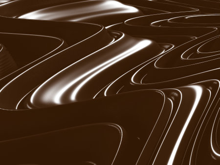 Melted choco mass. Chocolate waves background. 3d renderの写真素材