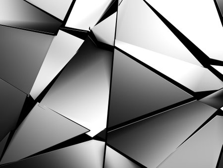 Chrome Metallic Glossy Futuristic Background. 3d renderの写真素材