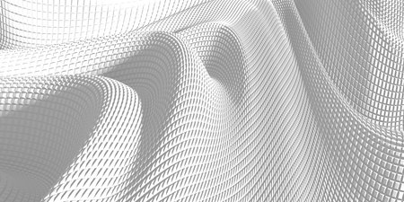 White abstract liquid wavy background. 3d render illustrationの写真素材