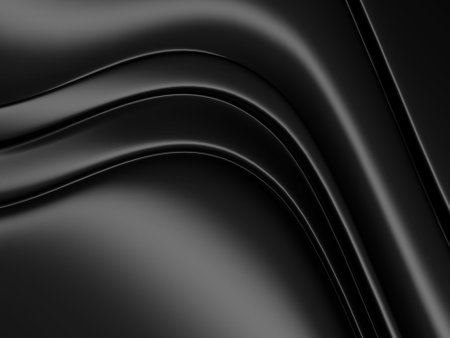 Metallic abstract wavy liquid background. 3d render illustrationの写真素材