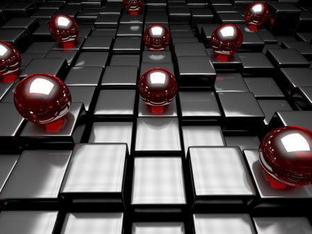 Abstract Dark Cubes Futuristic Design Background. 3d render illustration