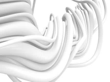 White abstract liquid wavy background. 3d render illustration