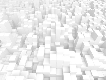 White cubes structure. Abstract futuristic background. 3d renderの写真素材