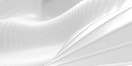 White abstract liquid wavy background. 3d render illustration
