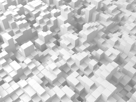 White cubes structure. Abstract futuristic background. 3d renderの写真素材
