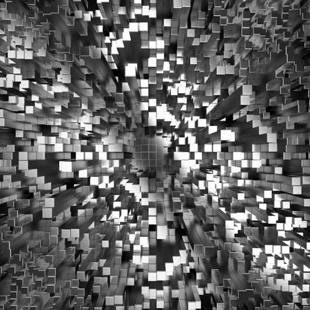 Dark silver cubes. Abstract metallic background. Modern design. 3d renderの写真素材