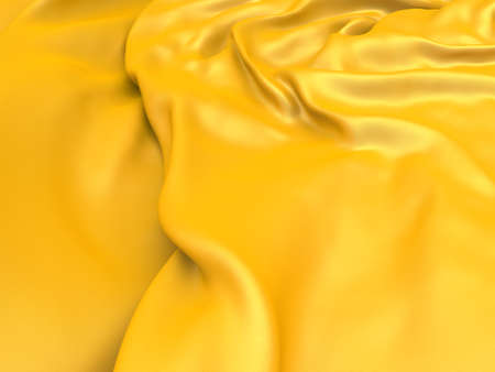 Golden silk elegant background. Texture of fabric. 3d render illustrationの写真素材