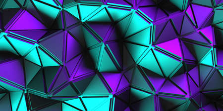 Triangle Poligon Colorful Abstract futuristic Background. 3d renderの写真素材