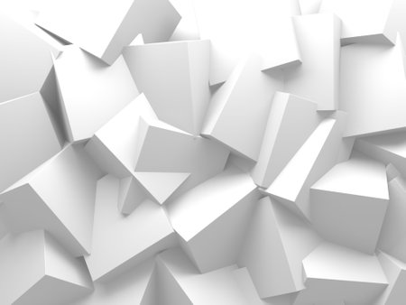 White cubes structure. Abstract futuristic background. 3d renderの写真素材
