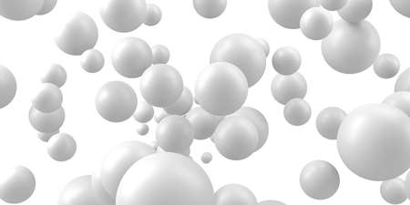 Abstract white many spheres design background. 3d renderの写真素材