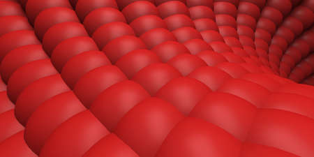 Red shiny spheres design background. 3d render illustrationの写真素材