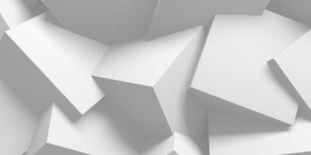 White cubes structure. Abstract futuristic background. 3d renderの写真素材