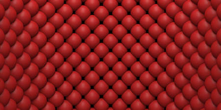 Red shiny spheres design background. 3d render illustration