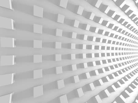 White cubes structure. Abstract futuristic background. 3d renderの写真素材