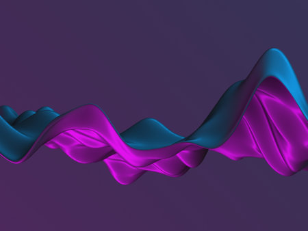 Colorful Liquid metallic wavy background. 3d render illustration