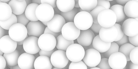 White balls decorative abstract background. 3d render illustrationの写真素材