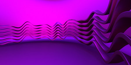Colorful Liquid metallic wavy background. 3d render illustrationの写真素材