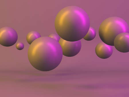 Colorful balls abstract wallpaper background. 3d renderの写真素材