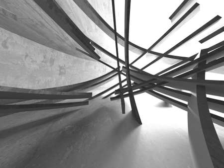 Abstract architecture interior background. Empty concrete room. 3d renderの写真素材