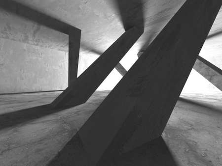 Abstract architecture interior background. Empty concrete room. 3d renderの写真素材