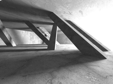 Abstract architecture background. Empty rough concrete interior. 3d renderの写真素材