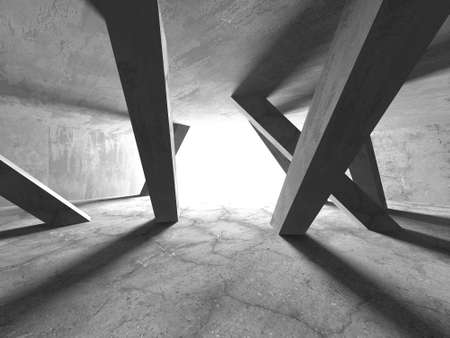 Abstract architecture interior background. Empty concrete room. 3d renderの写真素材