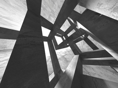 Abstract architecture background. Empty rough concrete interior. 3d renderの写真素材