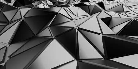 Chrome Metallic Glossy Futuristic Background. 3d renderの写真素材