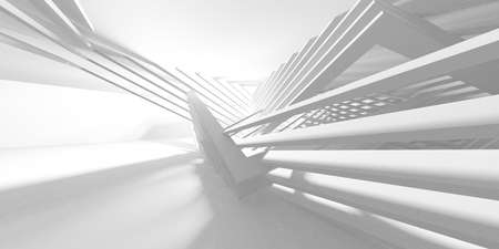 Abstract White Architecture Design Concept. 3d render illustrationの写真素材
