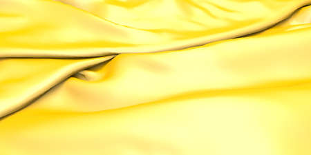 Golden silk elegant background. Texture of fabric. 3d render illustrationの写真素材