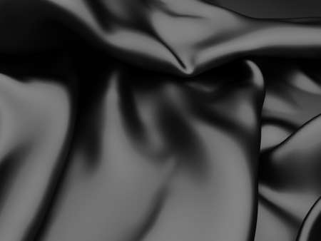 Abstract background luxury cloth waves. dark wavy soft wrinkled fabric. 3d render illustrationの写真素材