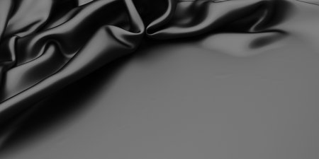 Abstract background luxury cloth waves. dark wavy soft wrinkled fabric. 3d render illustrationの写真素材