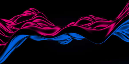 Colorful Liquid metallic wavy background. 3d render illustration