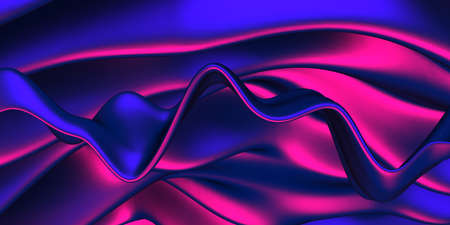 Colorful Liquid metallic wavy background. 3d render illustration