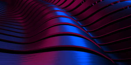 Colorful Liquid metallic wavy background. 3d render illustrationの写真素材