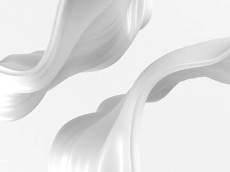 White abstract liquid wavy background. 3d render illustrationの写真素材