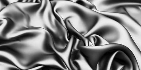 Abstract background luxury cloth. Smooth elegant black silk or satin texture. 3d render illustrationの写真素材