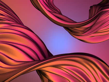 Colorful Liquid metallic wavy background. 3d render illustration