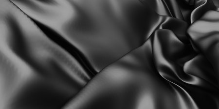 Abstract background luxury cloth. Smooth elegant black silk or satin texture. 3d render illustrationの写真素材