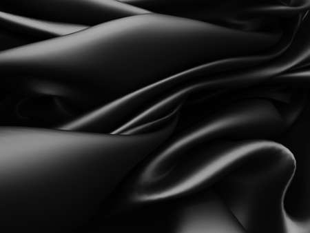 Abstract background luxury cloth. Smooth elegant black silk or satin texture. 3d render illustrationの写真素材