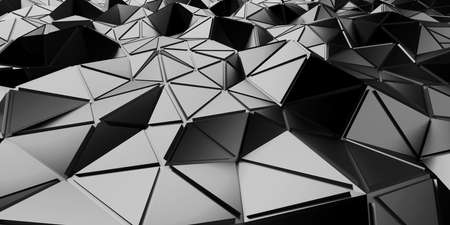 Chrome Metallic Glossy Futuristic Background. 3d renderの写真素材