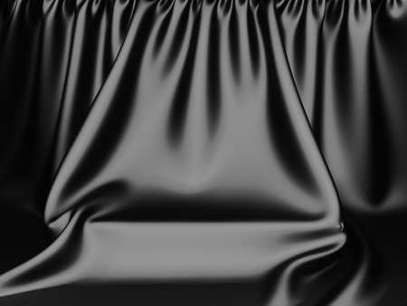 Black stand podium on dark background. Realistic dark platform. 3d renderの写真素材