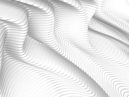 White abstract liquid wavy background. 3d render illustration