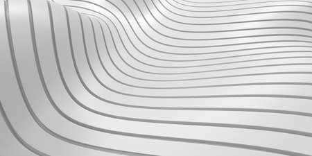 White abstract liquid wavy background. 3d render illustrationの写真素材