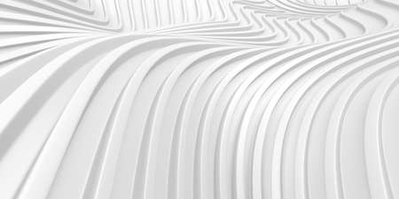 White abstract liquid wavy background. 3d render illustration