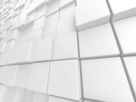 White cubes structure. Abstract futuristic background. 3d renderの写真素材