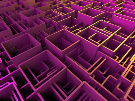 Colorful cubes blocks chaotic construction background. 3d renderの写真素材